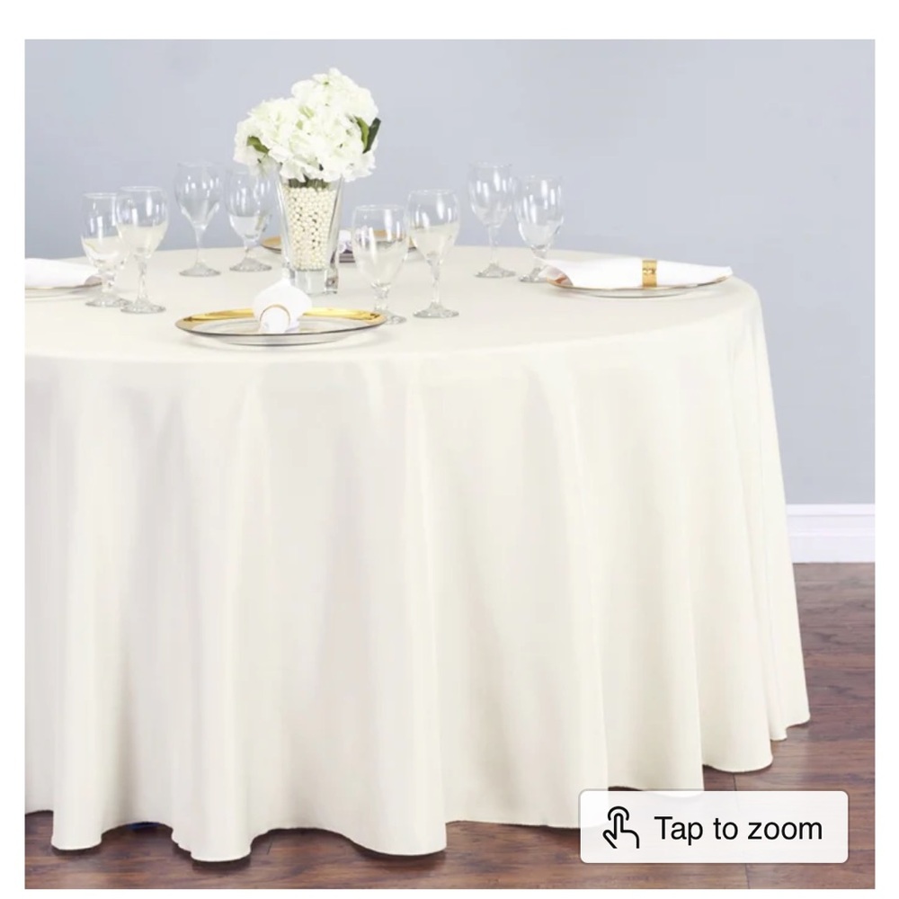 ✨132 inches Round Polyester TableCloth by Linen Table Cloth.com✨